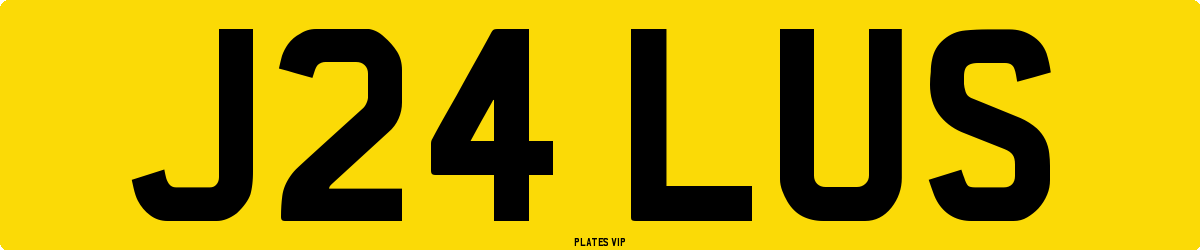 J24 LUS Number Plate