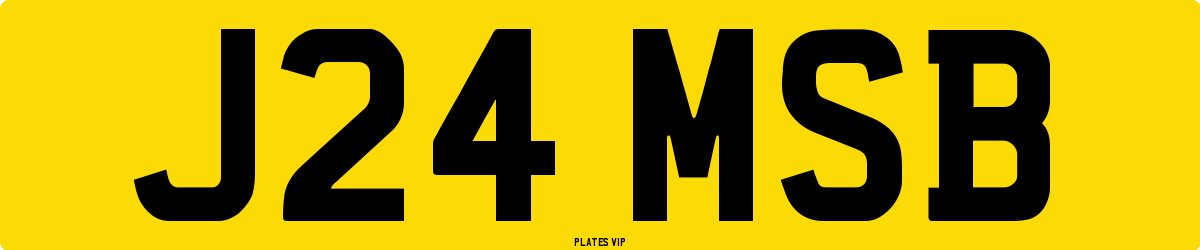 J24 MSB Number Plate