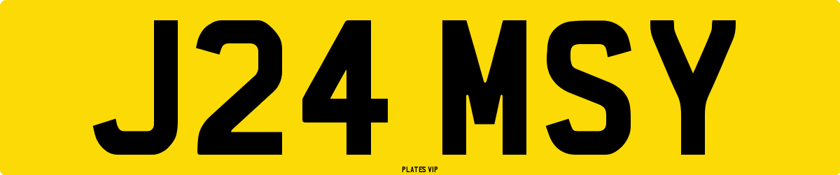 J24 MSY Number Plate