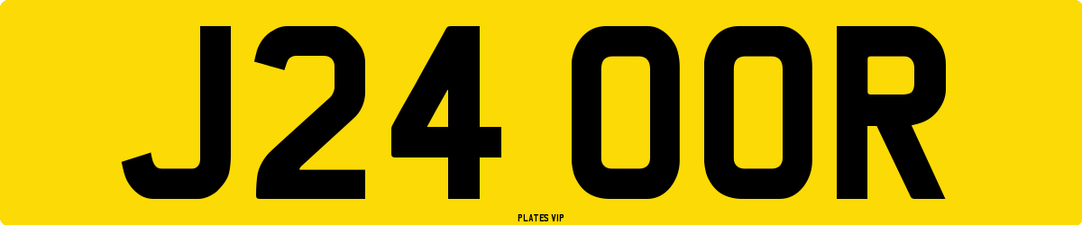 J24 OOR Number Plate