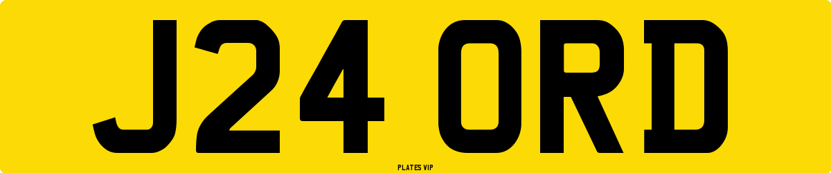 J24 ORD Number Plate