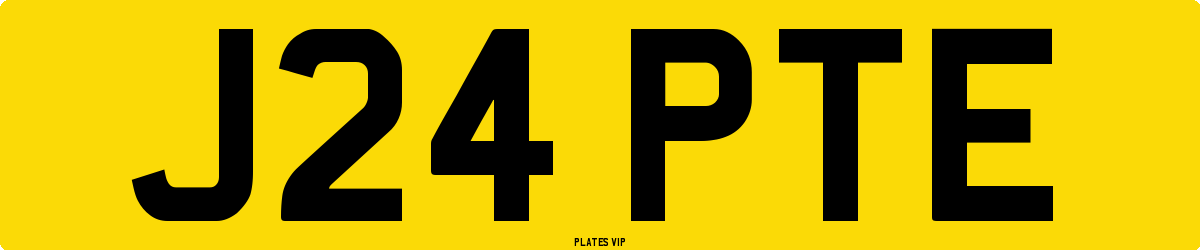 J24 PTE Number Plate