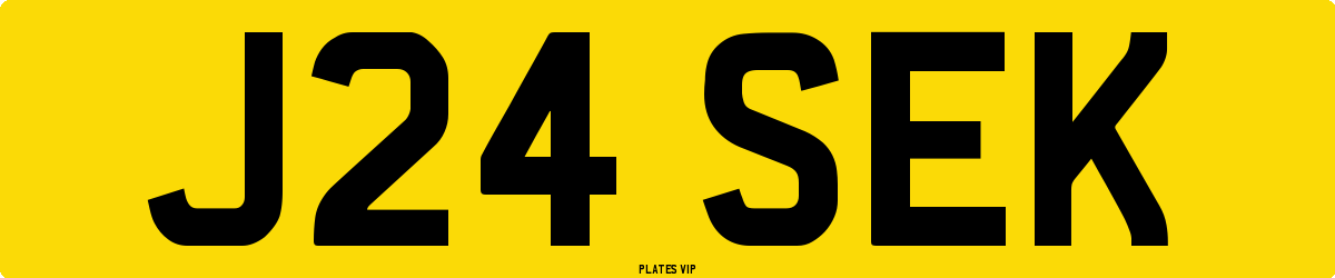 J24 SEK Number Plate