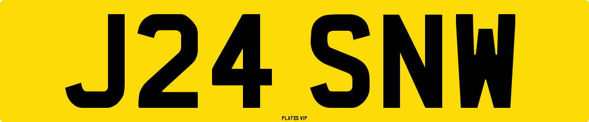 J24 SNW Number Plate