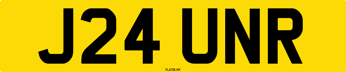 J24 UNR Number Plate