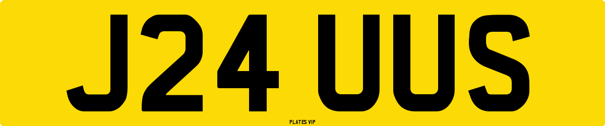 J24 UUS Number Plate