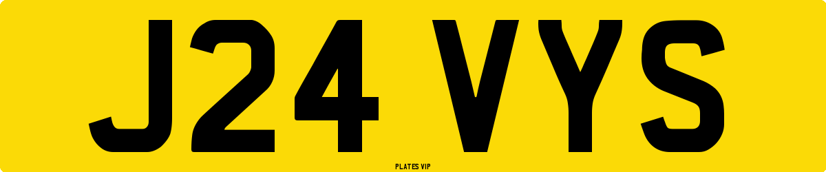 J24 VYS Number Plate
