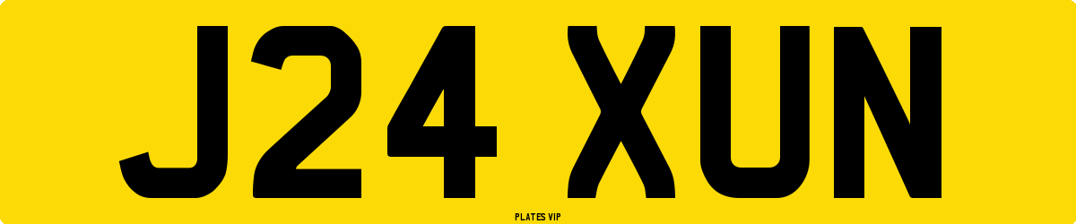 J24 XUN Number Plate