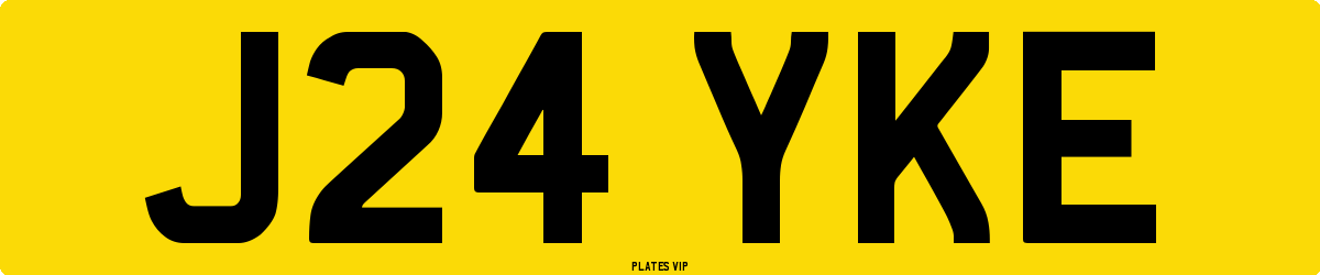 J24 YKE Number Plate