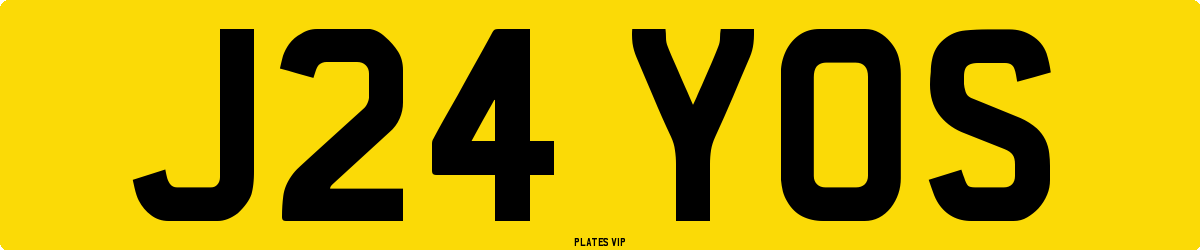 J24 YOS Number Plate
