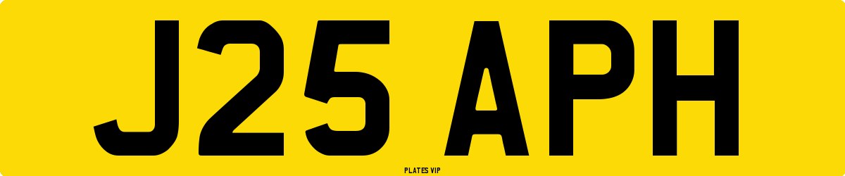 J25 APH Number Plate