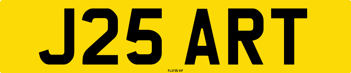 J25 ART Number Plate