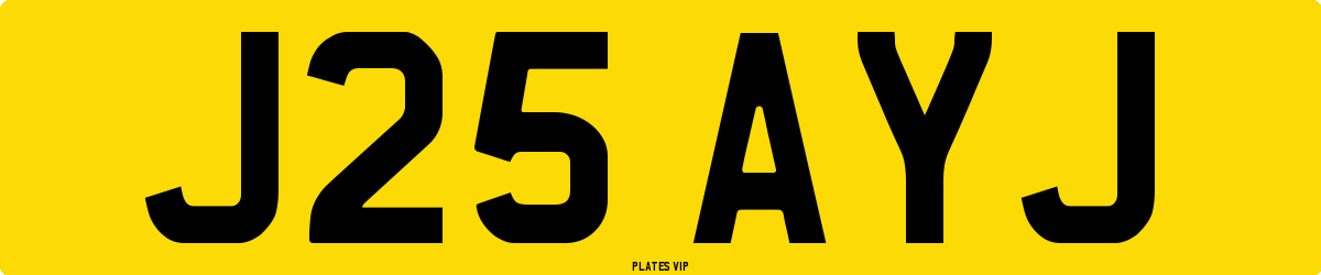 J25 AYJ Number Plate