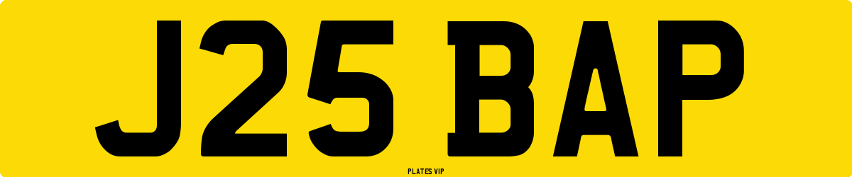 J25 BAP Number Plate