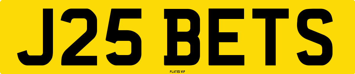J25 BETS Number Plate