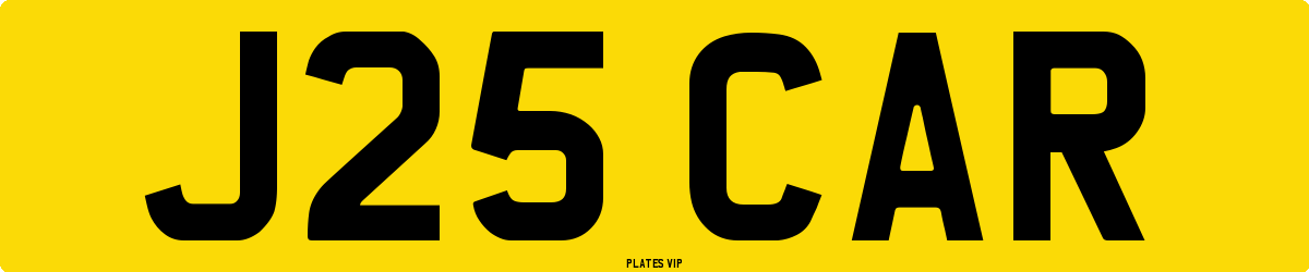 J25 CAR Number Plate