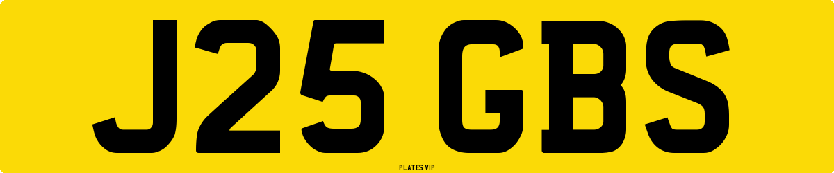 J25 GBS Number Plate