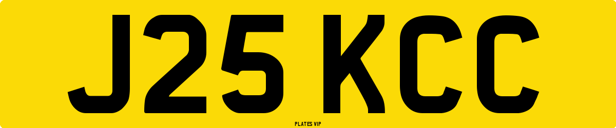J25 KCC Number Plate