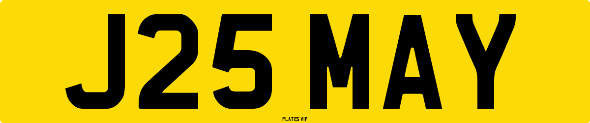 J25 MAY Number Plate