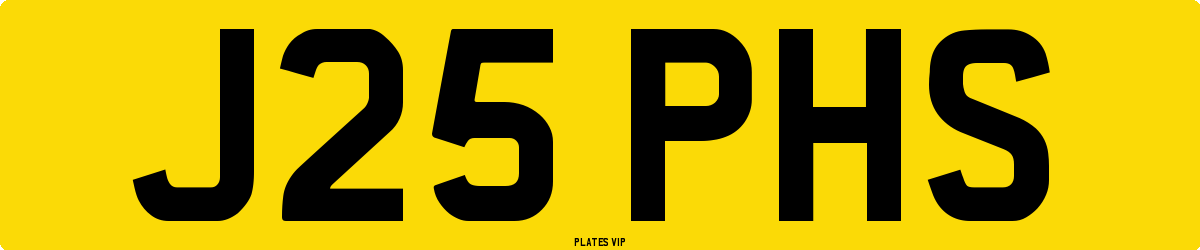 J25 PHS Number Plate