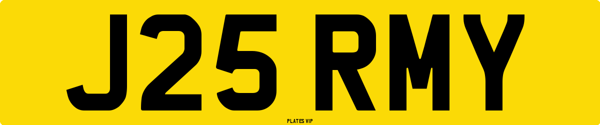 J25 RMY Number Plate