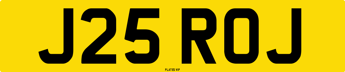 J25 ROJ Number Plate