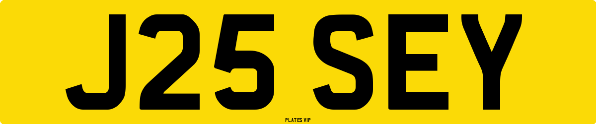 J25 SEY Number Plate