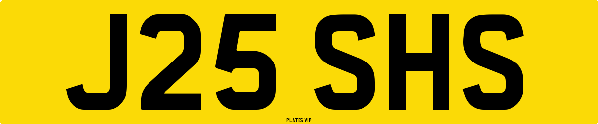 J25 SHS Number Plate
