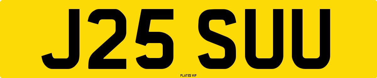 J25 SUU Number Plate