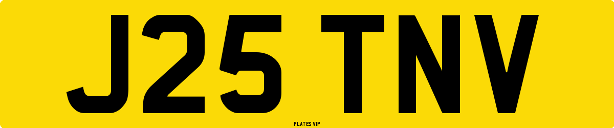 J25 TNV Number Plate