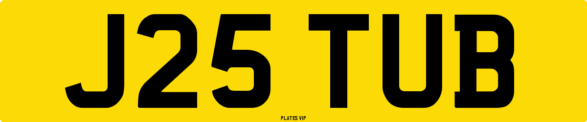 J25 TUB Number Plate