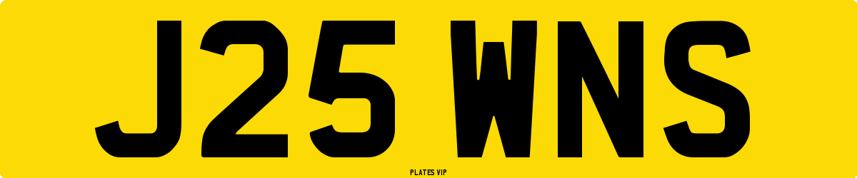 J25 WNS Number Plate