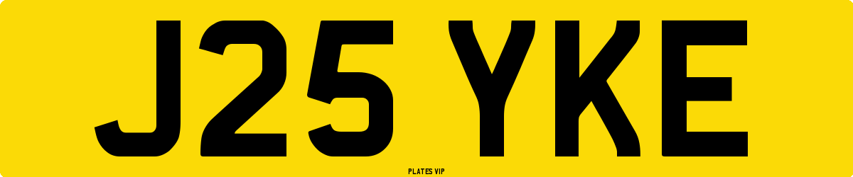 J25 YKE Number Plate