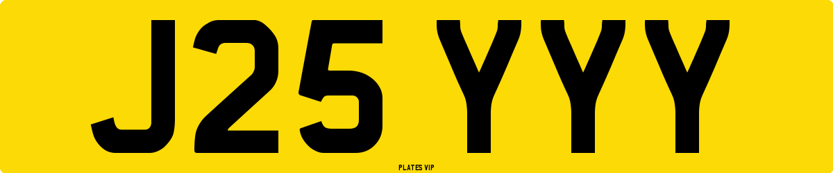 J25 YYY Number Plate