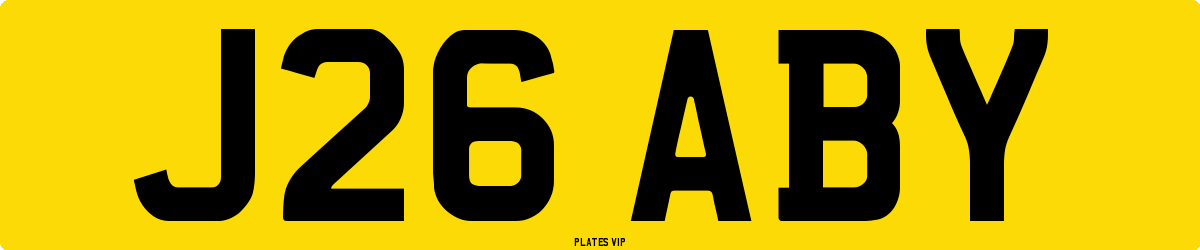 J26 ABY Number Plate