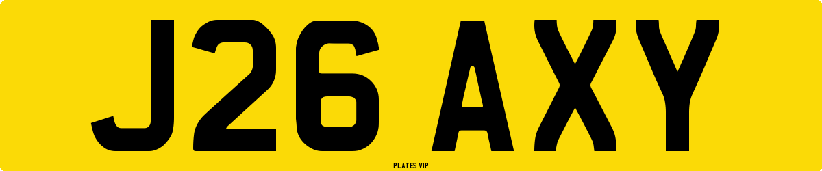J26 AXY Number Plate