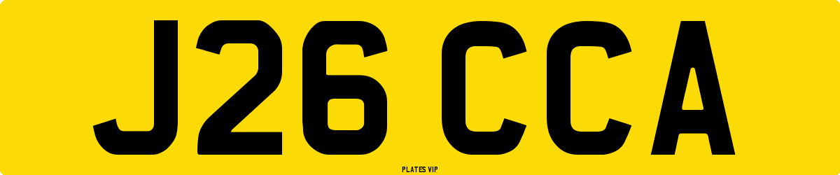 J26 CCA Number Plate
