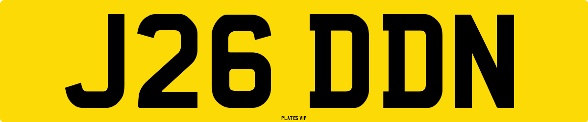 J26 DDN Number Plate