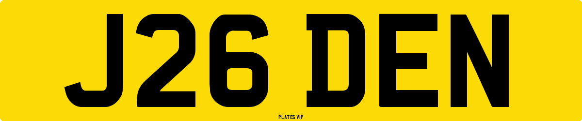 J26 DEN Number Plate