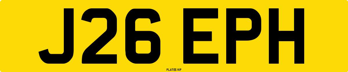 J26 EPH Number Plate