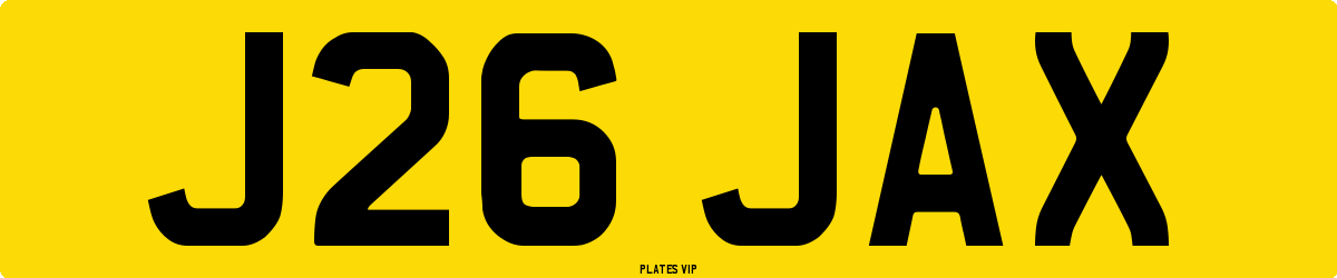 J26 JAX Number Plate