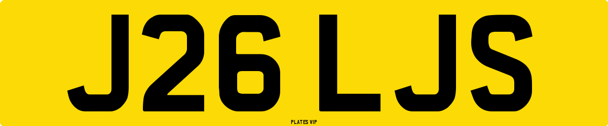 J26 LJS Number Plate