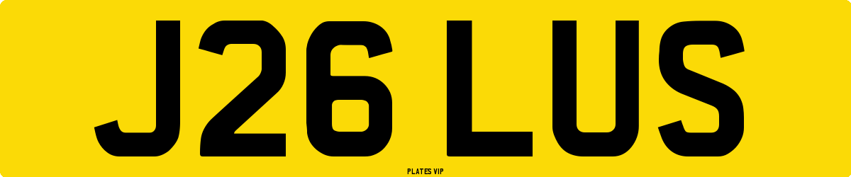 J26 LUS Number Plate