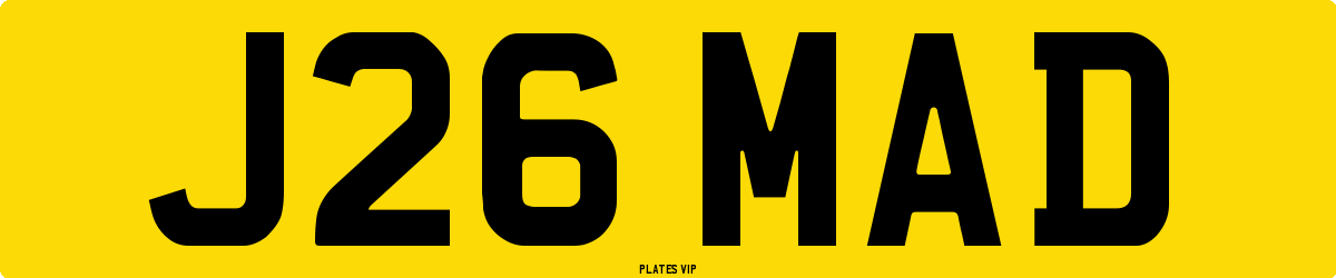 J26 MAD Number Plate