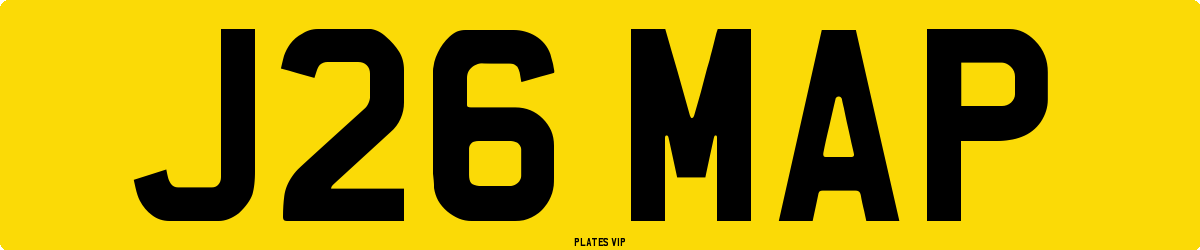 J26 MAP Number Plate