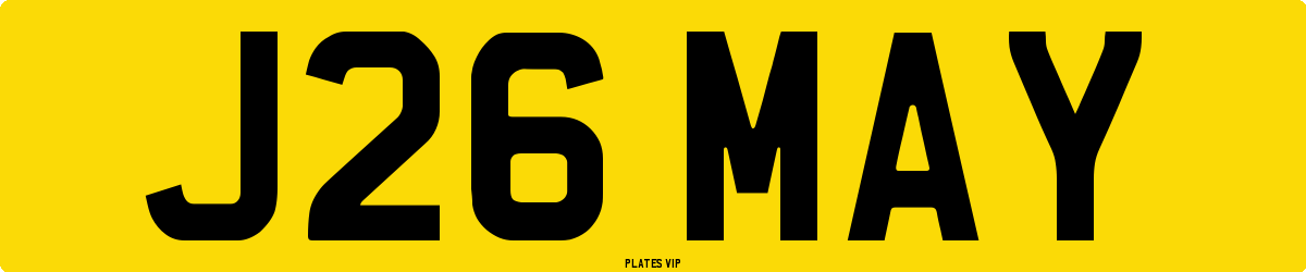 J26 MAY Number Plate