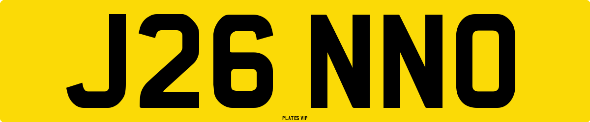 J26 NNO Number Plate
