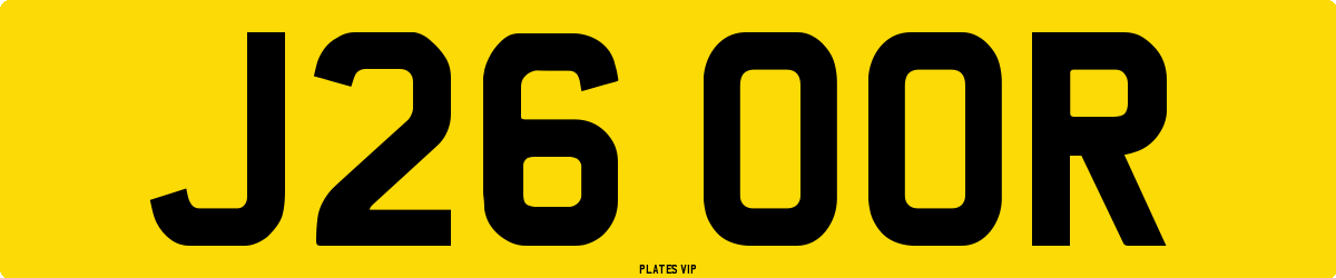 J26 OOR Number Plate