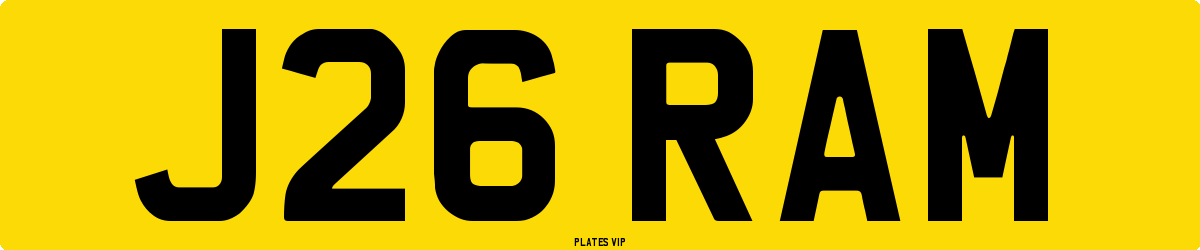 J26 RAM Number Plate
