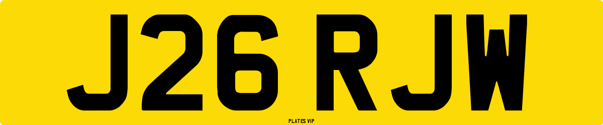 J26 RJW Number Plate